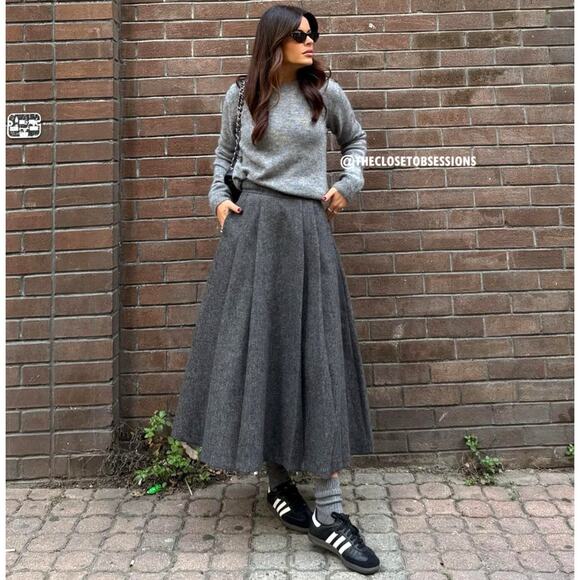 ZARA BLOGGER FAVE!!! Wool-Blend Midi Skirt NWT - Picture 13 of 16